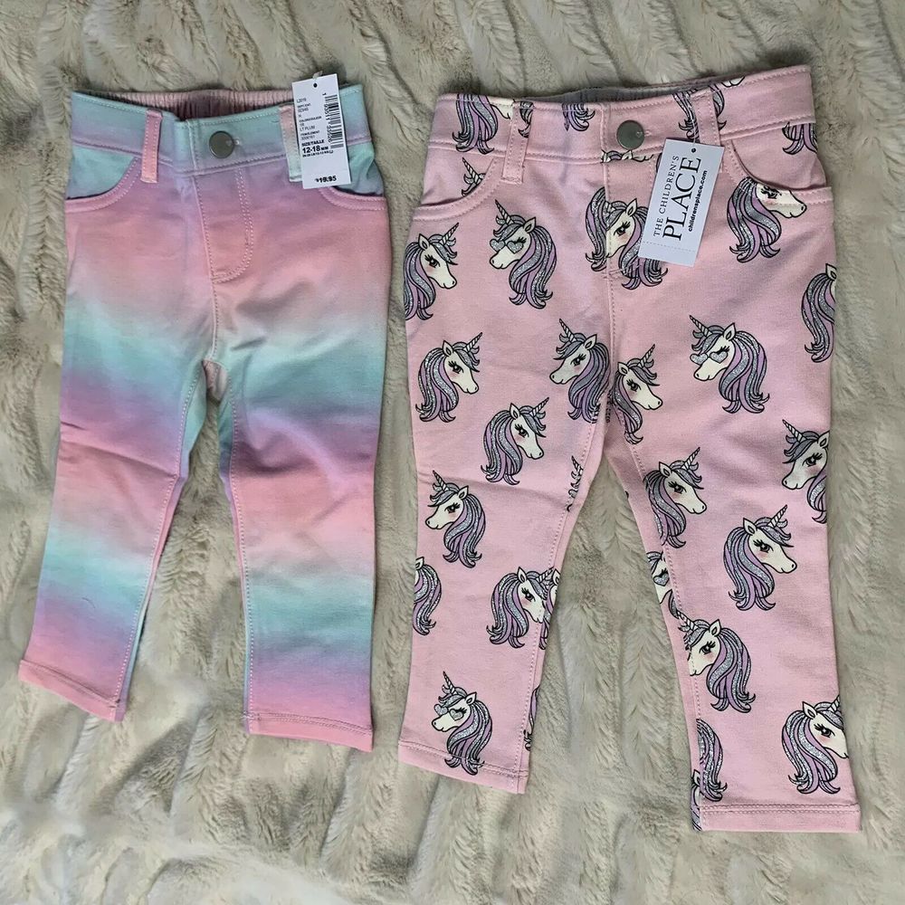 Infant Jeggings Unicorn & Ombré Lot of TWO 12-18 M